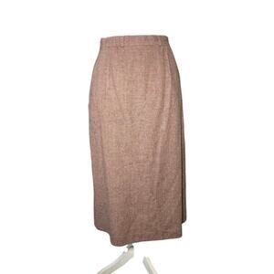 Vintage That's Me! USA Pink Mauve Plaid Pencil Midi Skirt Size 9 Wool Blend